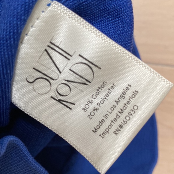 Suzie Kondi classic blue high waist Harem pants in velour - Picture 8 of 16